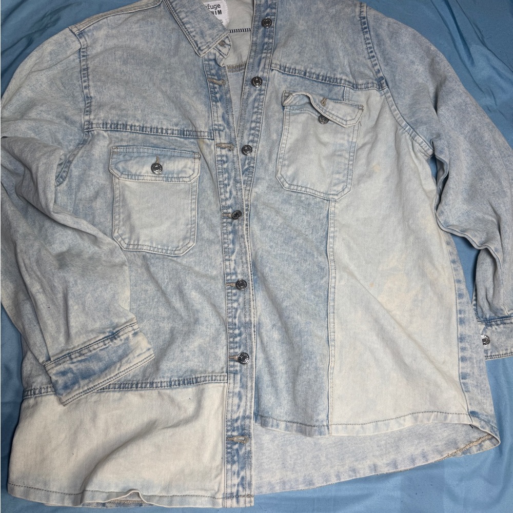 Light Blue Denim Button-Up Shirt